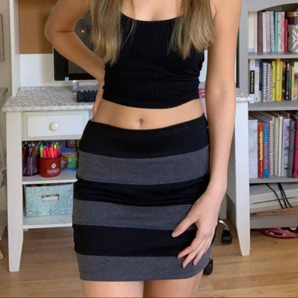 Black and Grey striped skirt